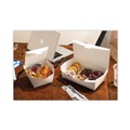 Food Trays, Containers, and Lids | Pactiv Corp. NOB08W EarthChoice OneBox 4.5 in. x 4.5 in. x 3.25 in. 46 oz. Paper Box - White (200/Carton) image number 3