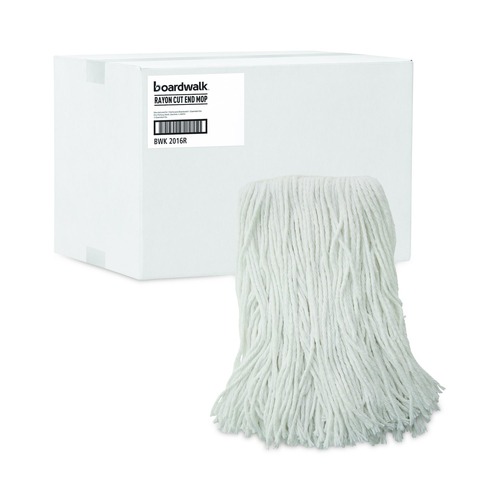  | Boardwalk BWK2016R #16 Cut-End Rayon Fiber Value Standard Mop Head - White (12/Carton) image number 0