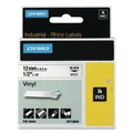 Back to School Sale | DYMO 18444 0.5 in. x 18 ft. Rhino Permanent Vinyl Industrial Label Tape - White/Black Print image number 1