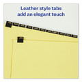 Back to School Sale | Avery 11351 11 in. x 8.5 in. 12-Tab Jan. to Dec. Preprinted Black Leather Tab Dividers w/Gold Reinforced Edge - Buff (1-Set) image number 4