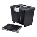 File Folders | Storex 61523U01C 14 in. x 11.25 in. x 14.5 in. Letter Files Portable File Box with Drawer - Black image number 1