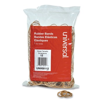 Universal UNV00112 0.04 in. Gauge Size 12 Rubber Bands - Beige (2500/Pack)