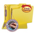 File Folders | Smead 14939 2 in. Expansion Colored Pressboard Folders with 2 SafeSHIELD Coated Fasteners - Letter Size/Yellow (25/Box) image number 1