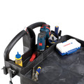 Just Launched | Rubbermaid Commercial FG452088BLA 25.9 in. x 45.2 in. x 32.2 in. 500 lbs. Capacity 2 Lipped Shelves Heavy-Duty Plastic Utility Cart - Black image number 9