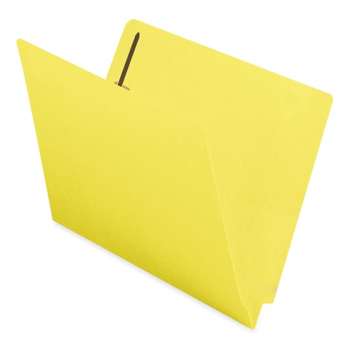 File Folders | Smead 25940 0.75 in. Expansion Heavyweight Colored End Tab 2-Fastener Folders - Letter Size/Yellow Exterior (50/Box) image number 0
