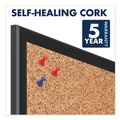 Back to School Sale | Quartet 2304B 48 in. x 36 in. Classic Series Cork Bulletin Board - Tan Surface, Black Aluminum Frame image number 2