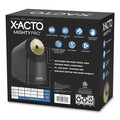 Pencil Sharpeners | X-ACTO 1606X 4 in. x 8 in. x 7.5 in. AC-Powered Mighty Pro Electric Pencil Sharpener - Black/Gold/Smoke image number 1