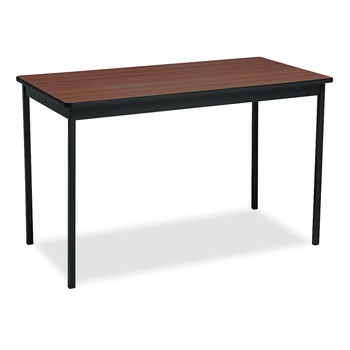  | Barricks UT244830-WA 48 in. x 24 in. x 30 in. Rectangular Utility Table - Walnut/Black