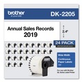 Labels | Brother DK220524PK 2.4 in. x 100 ft. Continuous Paper Label Tape - White (24/Pack) image number 0