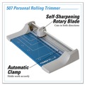 Arts & Crafts Supplies | Dahle 507 8.25 x 17.38 Rolling/Rotary 7-Sheet Paper Trimmer/Cutter image number 1