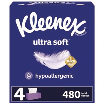 TISSUES | Kleenex 54316 Ultra Soft 3-Ply Facial Tissue - White (8/Carton)