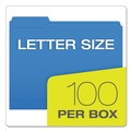 File Folders | Pendaflex R152 1/3 BLU 1/3-Cut Tabs Letter Size Double-Ply Reinforced Top Tab Colored File Folders - Blue (100/Box) image number 3