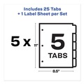 Dividers & Tabs | Avery 11492 11 in. x 8.5 in. 5-Tab Big Tab Clear Label Dividers - White Tabs/White (5/Pack) image number 2
