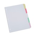 Dividers & Tabs | Universal UNV20816 11 in. x 8.5 in. 5-Tab Deluxe Write-On/Erasable Tab Index - White, Assorted Tabs (1 Set) image number 0