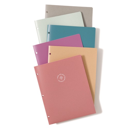 File Folders | U Brands 6600U01-12 11 in. x 8.5 in. 3-Hole Punched U-Eco Poly 2-Pocket Folders - Assorted (12/Pack) image number 0