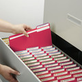 File Folders | Smead 12734 0.75 in. Expansion Reinforced 1/3-Cut Top Tab Colored File Folders - Letter Size/Red (100/Box) image number 3