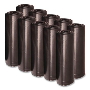 Boardwalk X6639XKKR01 33 in. x 39 in. 33 gal. 1.6 mil Recycled Low-Density Polyethylene Can Liners - Black (100/Carton)