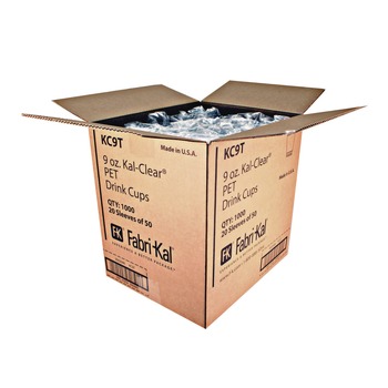 Fabri-Kal 000000000009502048 9 oz Kal-Clear True PET Plastic Cold Drink Cups - Clear (1000/Carton)