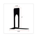 Bookends | Universal UNV54095 5-7/8 in. x 8-1/4 in. x 9 in. Heavy Gauge Steel Nonskid Economy Bookends - Black (1 Pair) image number 2