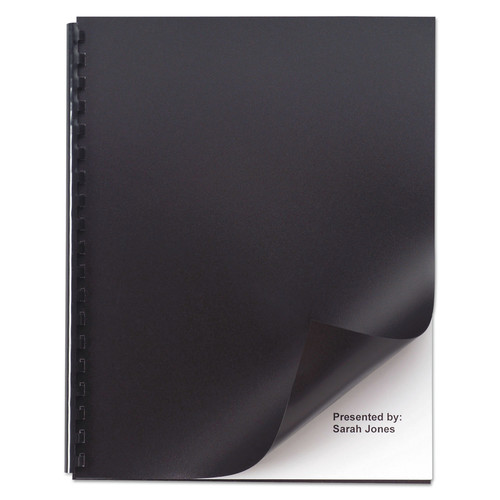 Sheet Protectors | GBC 2514493P 11 in. x 8.5 in. Unpunched Opaque Plastic Presentation Covers for Binding Systems - Black (50/Pack) image number 0