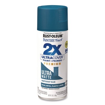 Rust-Oleum 331188 Painter's Touch 12 oz. Aerosol Can 2X Ultra Cover Spray Paint - Ultra Matte Blue