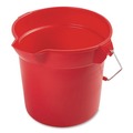 Pails | Rubbermaid Commercial FG296300RED 10-Quart 10.5 in. Round Plastic Utility Pail - Red image number 1