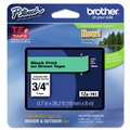 Labels | Brother P-Touch TZE741 0.7 in. x 26.2 ft. TZe Standard Adhesive Laminated Labeling Tape - Black on Green image number 0