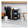 Breakroom Supplies | Mind Reader CUPOSPIN-BLK 8 in. x 8 in. x 12 in. 8-Compartment Anchor Collection Coffee Cup, Lid, and Condiment Carousel Countertop Organizer - Black image number 4