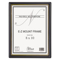 Office Decor | NuDell 11800 8 in. x 10 in. EZ Mount Document Frame with Trim Accent and Plastic Face - Black/Gold image number 0