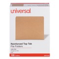 Just Launched | Universal UNV16130EE Reinforced Kraft Straight Top Tab File Folders - Letter Size, Brown (100/Box) image number 1
