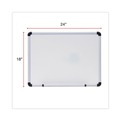White Boards | Universal UNV43722 24 in. x 18 in. Modern Melamine Dry Erase Board - White Surface, Aluminum Frame image number 2