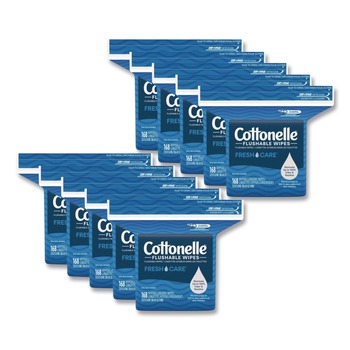 PRODUCTS | Cottonelle 41777 5 in. x 7.25 in. 1-Ply Fresh Care Flushable Cleansing Cloths - White (8/Carton)