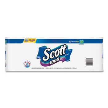Scott KCC 20032 Septic Safe Standard Roll Bathroom Tissue - White (1000 Sheets/Roll, 20/Pack, 2 Packs/Carton)