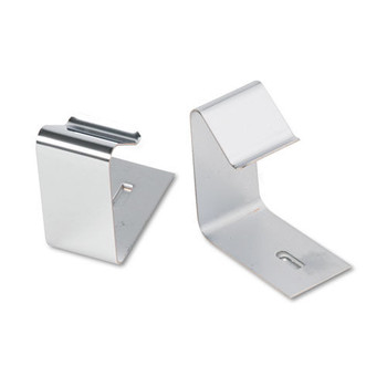 Quartet 7501 Flexible Metal Cubicle Hangers for 1.5 in. to 2.5 in. Thick Partition Walls - Silver (2/Set)