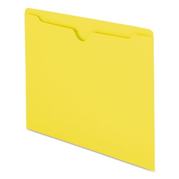 Smead 75511 Straight Tab Colored File Jackets with Reinforced Double-Ply Tab - Letter, Yellow (100/Box)