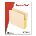 File Folders | Pendaflex 12823 5.25 in. Expansion Letter Size Manila Drop Front Shelf File Pockets with Rip-Proof-Tape Gusset Top - Manila (10/Box) image number 3