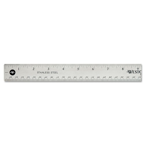 Office & Office Supplies | Westcott 10417 18 in. Long Standard/Metric Stainless Steel Office Ruler With Non Slip Cork Base image number 0