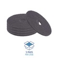 Sponges & Scrubbers | Boardwalk BWK4012BLA 12 in. Diameter Stripping Floor Pads - Black (5/Carton) image number 3