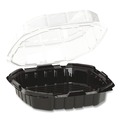 Food Trays, Containers, and Lids | Anchor 4118501 33 oz. 8.46 in. x 3.16 in. Plastic Crisp Foods Technologies Containers - Clear/Black (180/Carton) image number 1
