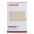 File Folders | Universal UNV13510 1/3 Cut Tab Legal Size Deluxe Reinforced Top Tab Folders with Fastener - Manila (50/Box) image number 2