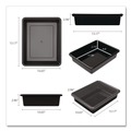 Boxes & Bins | Storex 62516U05C Storage Tray, Flat, 0.8 gal, 10.65-in x 10.65-in x 2.96-in, Black, 5/Pack image number 7