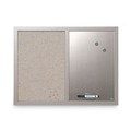 White Boards | MasterVision MX04331608 24 in. x 18 in. Gray MDF Wood Frame Designer Combo Fabric Bulletin/Dry Erase Board - Multicolor/Gray image number 0