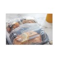Food Trays, Containers, and Lids | Pactiv Corp. DC858330B000 33 oz. 8-1/2 in. x 8-1/5 in. x 3 in. 3-Compartment EarthChoice Vented Dual Color Microwavable Hinged Lid Container - Black/Clear (150/Carton) image number 9