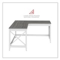 Office Desks & Workstations | Alera ALEWSF5959GY 58.27 in. x 58.27 in. x 29.53 in. L-Shaped Farmhouse Desk - Gray/White image number 6