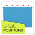 File Folders | Pendaflex 81603 1/5-Cut Tabs Letter Size Colored Hanging Folders - Blue (25/Box) image number 2