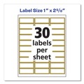 Labels | Avery 6540 Easy Peel 1 in. x 2.63 in. Inkjet/Laser Printers Mailing Labels with Metallic Border - White (300/Pack) image number 1