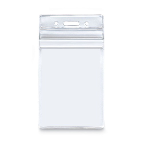 Label & Badge Holders | Advantus 75524 2.68 in. x 5 in. Holder 2.38 in. x 3.75 in. Insert Vertical Resealable ID Badge Holders - Transparent Frost (50/Pack) image number 0