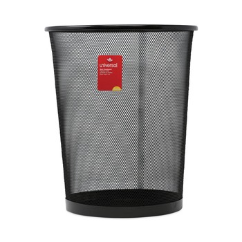 TRASH WASTE BINS | Universal UNV20008 18-Quart Steel Mesh Wastebasket - Black