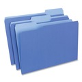 File Folders | Universal UNV10521 1/3 Cut Tab Legal Size Deluxe Colored Top Tab File Folders - Blue/Light Blue (100/Box) image number 1