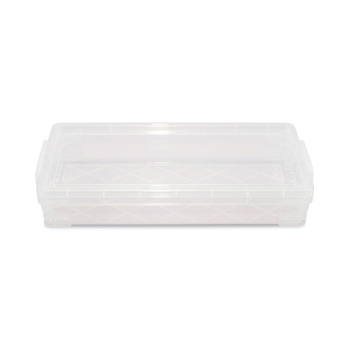 Back to School Sale | Advantus 40309 8.25 in. x 3.75 in. x 1.5 in. Super Stacker Pencil Box - Clear image number 0